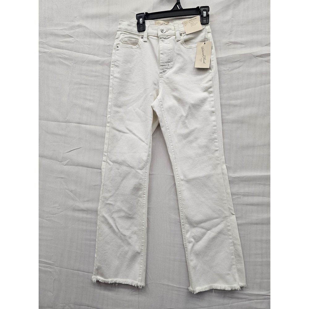 Universal Thread White Boot Cut Frayed Hem Jeans